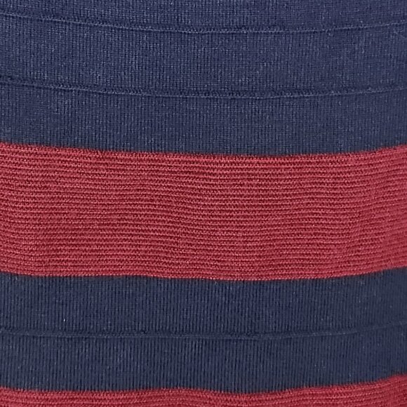 Ann Taylor Loft Wool Blend Striped Stretchy Knit Sleeveless Midi Dress sz M - Picture 5 of 8